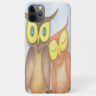 Beautiful Watercolor Owl Lovers iPhone 11 Pro Max Case
