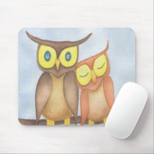 Beautiful Watercolor Owl Lovers Mouse Mat