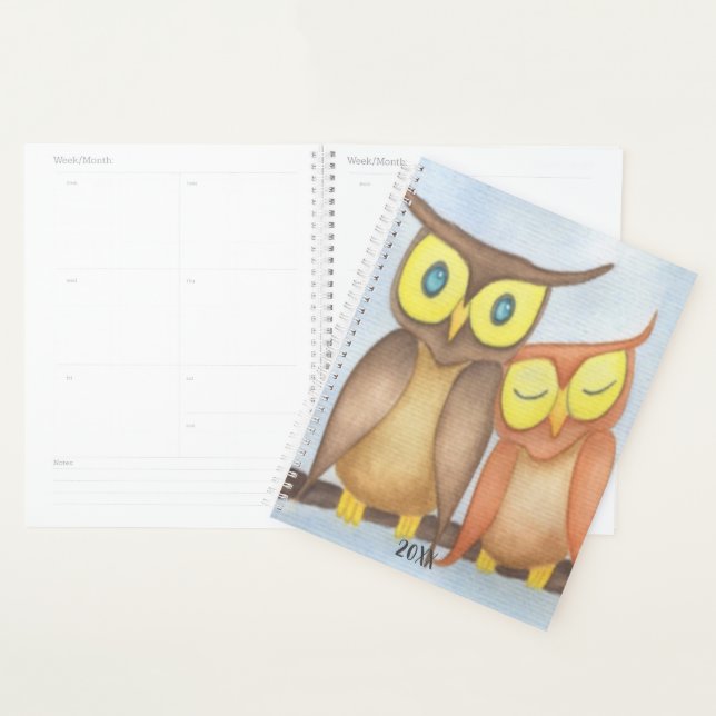 Beautiful Watercolor Owl Lovers Planner (Display)