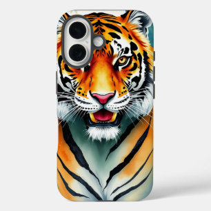 Beautiful watercolor painting Tiger in jungle iPhone 16 Case