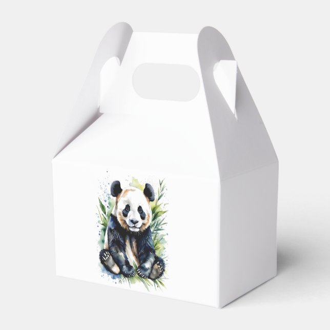 Beautiful Watercolor Panda Bear  Favour Box (Front Side)