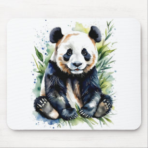 Beautiful Watercolor Panda Bear Mouse Mat