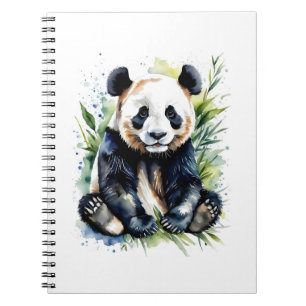 Beautiful Watercolor Panda Bear Notebook