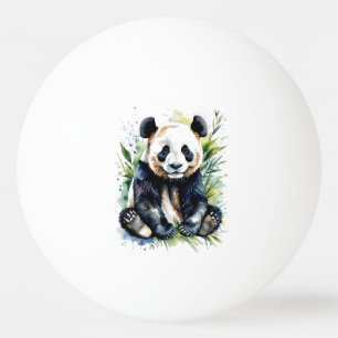 Beautiful Watercolor Panda Bear  Ping Pong Ball