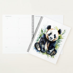 Beautiful Watercolor Panda Bear Planner
