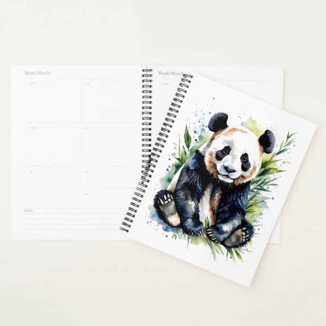 Beautiful Watercolor Panda Bear  Planner (Display)