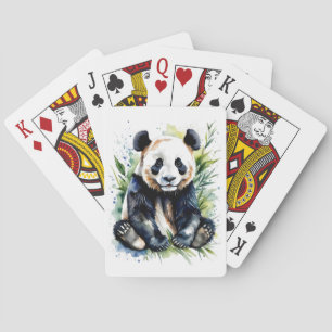 Beautiful Watercolor Panda Bear  Playing Cards