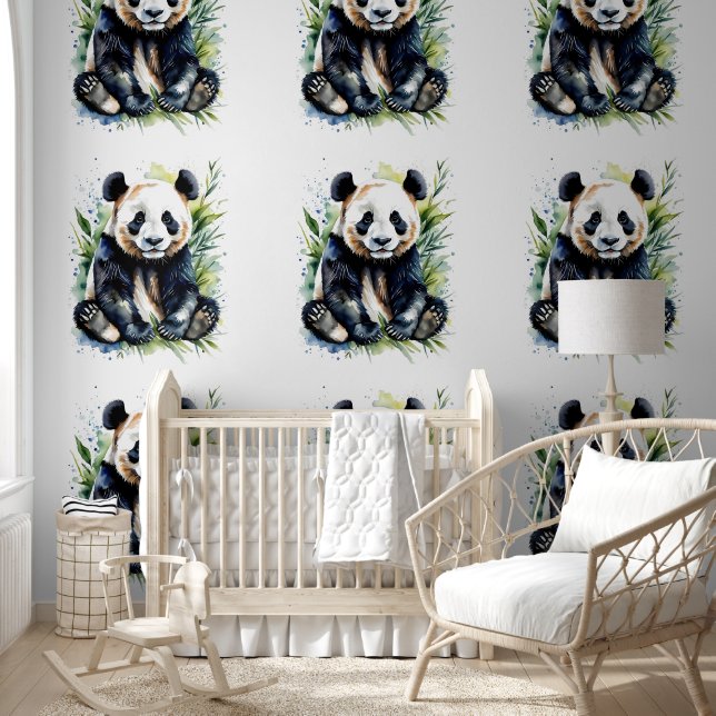 Beautiful Watercolor Panda Bear  Wallpaper (Kids)