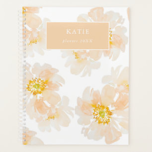 Beautiful watercolor peony blooms   planner