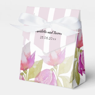 Beautiful Watercolor Pink Flowers Hand-painted Favour Box