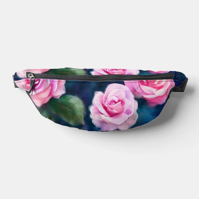 Beautiful Watercolor Popular Pink Roses Collection Bum Bags (Lay Down)