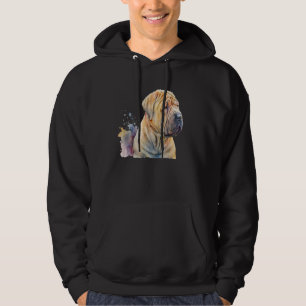 Beautiful Watercolor Shar Pei Portrait Hoodie