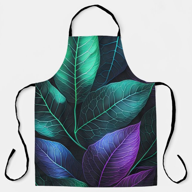 Beautiful Watercolor Tropical Foliage Apron (Front)