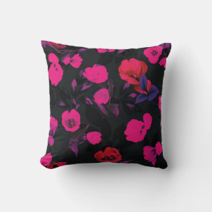Beautiful watercolor tulip flowers seamless patter cushion