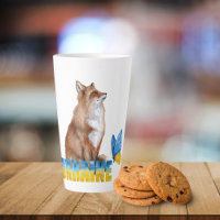 Beautiful Watercolor Ukraine Fox and Butterfly