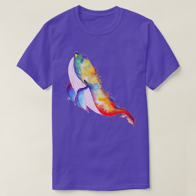 Beautiful watercolor whale design T-Shirt (Design Front)