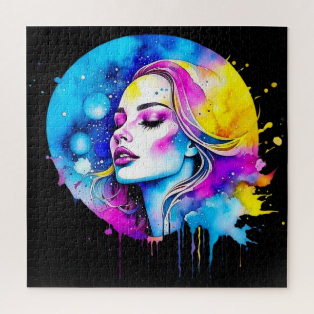 Beautiful Watercolor Woman Abstract Jigsaw Puzzle (Vertical)