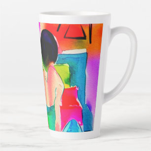 Beautiful Watercolor Woman Latte Mug