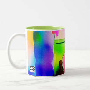 Beautiful Watercolor Woman Two-Tone Coffee Mug