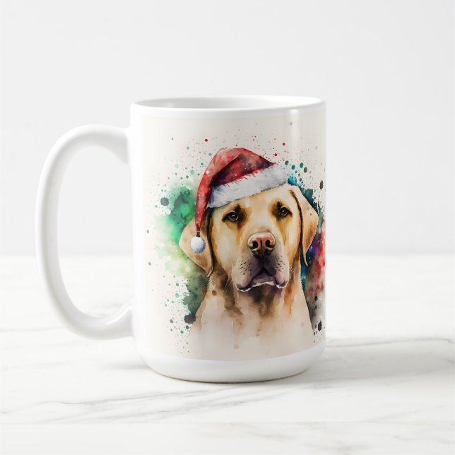 BEAUTIFUL WATERCOLOR YELLOW LABRADOR COFFEE MUG (Left)