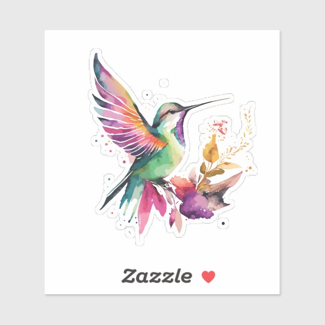 Beautiful watercolors hummingbird illustration (Sheet)