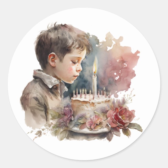 Beautiful watercolour Birthday Stickers (Front)