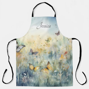 Beautiful Watercolour Butterflies Personalised  Apron