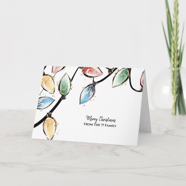 Beautiful Watercolour Christmas Design Card (Front)