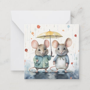 Beautiful Watercolour Mouse Card
