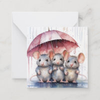 Beautiful Watercolour Mouse Card