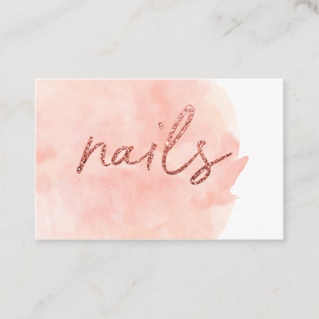★ Beautiful Watercolour Nail Artist Business Card (Front)