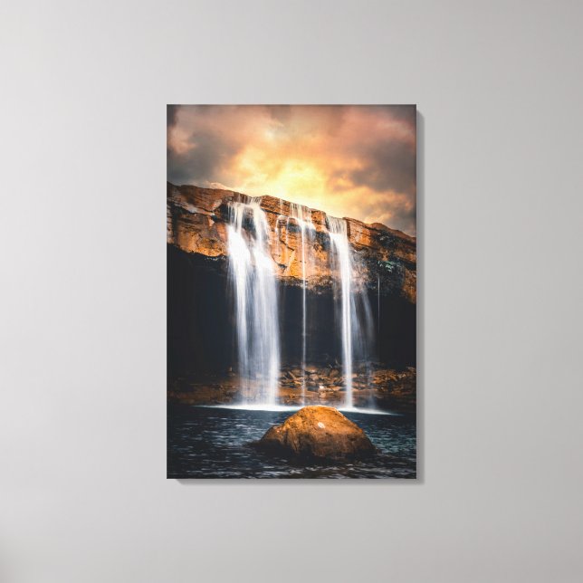 Beautiful Waterfall Landscape Canvas Print (Front)