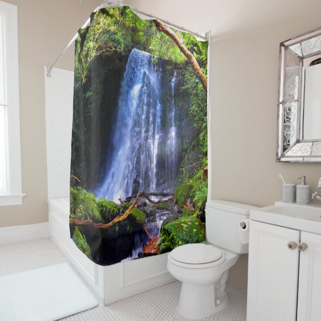 BEAUTIFUL Waterfall Nature Scene Shower Curtain (In Situ)
