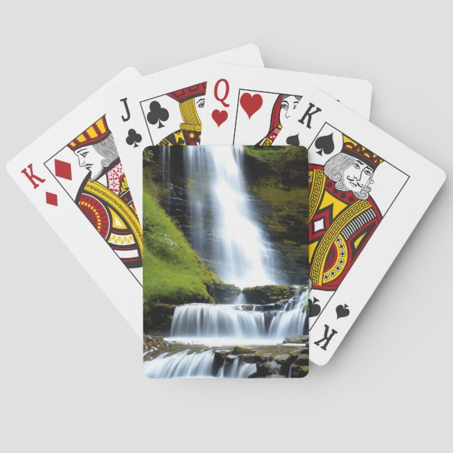 Beautiful waterfall streams playing cards (Back)