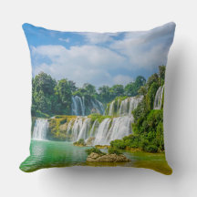 Beautiful Waterfall Throw Pillow