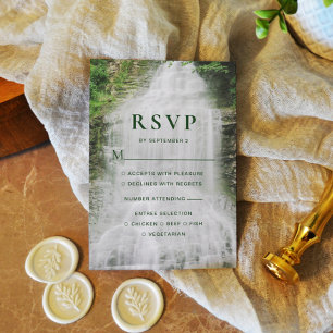 Beautiful Waterfall Wedding RSVP Card
