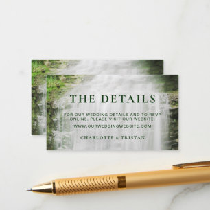 Beautiful Waterfall Wedding Website Details Enclosure Card
