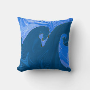 Beautiful Waves Abstract Painting Wall Art Cushion