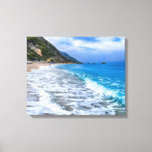 Beautiful Waves Beach Scene Canvas Print