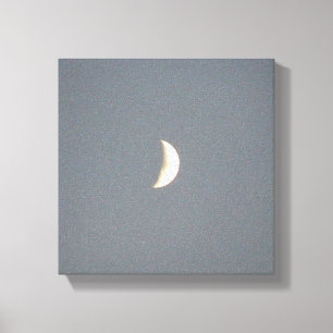 Beautiful Waxing Crescent Moon at Dusk Canvas Print