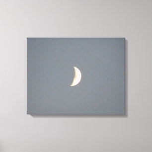 Beautiful Waxing Crescent Moon at Dusk Canvas Print