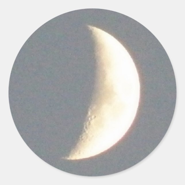 Beautiful Waxing Crescent Moon at Dusk Stickers (Front)
