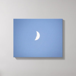 Beautiful Waxing Crescent Moon in Daylight Canvas Print