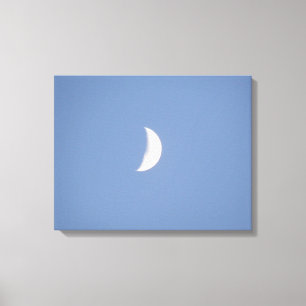 Beautiful Waxing Crescent Moon in Daylight Canvas Print