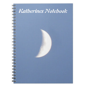 Beautiful Waxing Crescent Moon in Daylight Custom Notebook