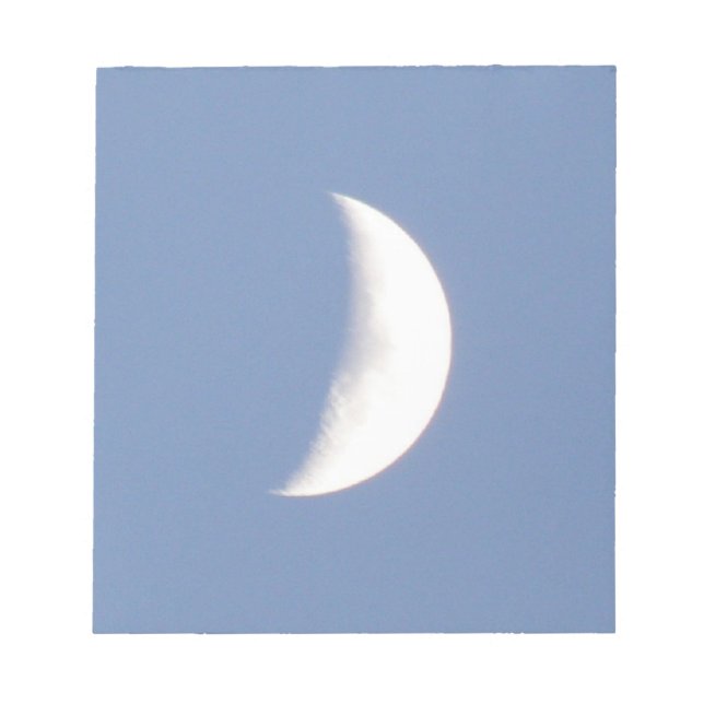 Beautiful Waxing Crescent Moon in Daylight Notepad (Front)