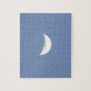 Beautiful Waxing Crescent Moon in Daylight Puzzle