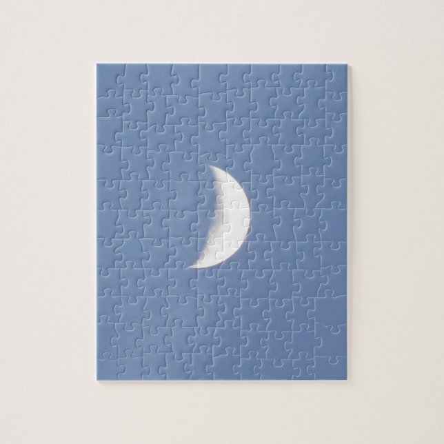 Beautiful Waxing Crescent Moon in Daylight Puzzle (Vertical)