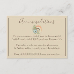 Beautiful Wedding Accommodations Enclosure Card