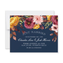 Beautiful Wedding Announcements for Fall Wedding